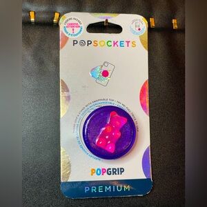 PopSocket PopGrip Purple with Pink Gummy Bear